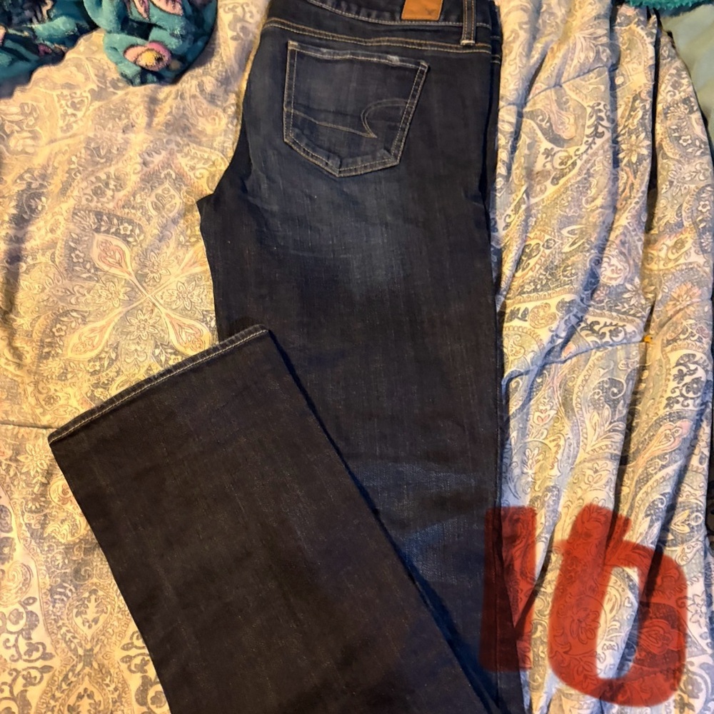 Source Unknown Dark Blue Straight Leg Women's Jeans